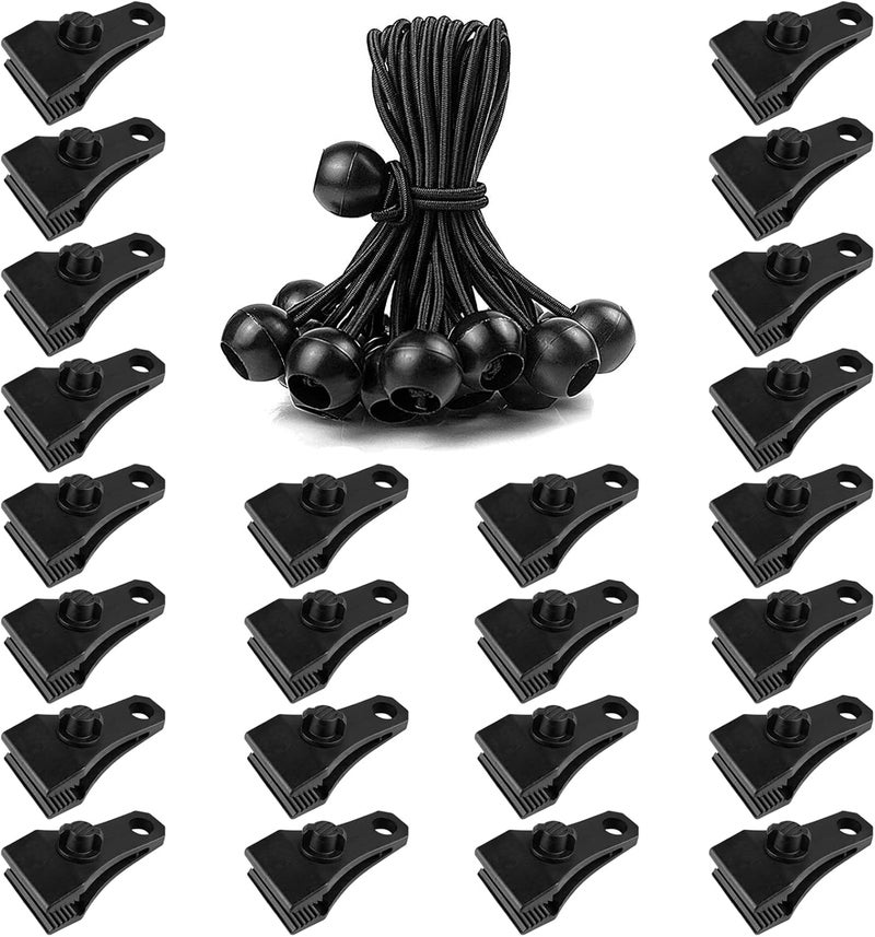 CLIO Large Tarp Clips Heavy Duty Lock Grip, 48 Pack Clamps Heavy Duty Camping Awnings Caravan Canopies Car Swimming Pool Boat Cover Tarp Clip - Image 1